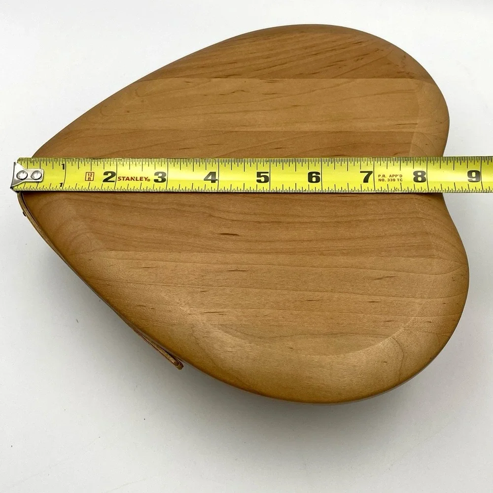 Vintage 2004 Longaberger Heart Basket Set With Lid & Protector Woodcrafts USA